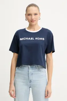 MICHAEL Michael Kors tricou din bumbac culoarea bleumarin, MF551WN2ZU imagine