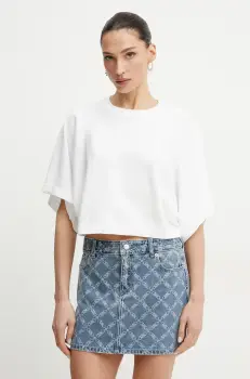 MICHAEL Michael Kors tricou din bumbac femei, culoarea alb, MS56160FE5 imagine