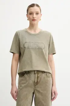 MICHAEL Michael Kors tricou din bumbac femei, culoarea verde, MS551SC491 imagine