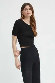 MICHAEL Michael Kors tricou femei, culoarea negru imagine