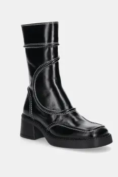 Miista cizme de piele Malene culoarea negru, cu toc drept, E8_2623 imagine