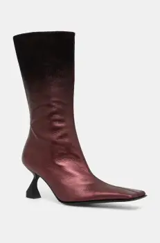 Miista ghete de piele Pearl femei, culoarea bordo, cu toc cui, MI_5593 imagine