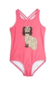 Mini Rodini costum de baie dintr-o bucata pentru copii Dashing dog culoarea roz, 1100006428 imagine