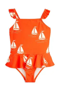 Mini Rodini costum de baie dintr-o bucata pentru copii Sailing boats culoarea portocaliu, 2528010042 imagine