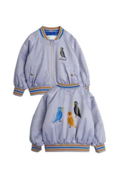 Mini Rodini geaca bomber pentru copii Birds culoarea violet, 2561010145 imagine
