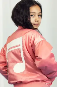 Mini Rodini geaca bomber pentru copii Note culoarea portocaliu, 2521010328 imagine