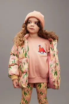 Mini Rodini geaca copii Alpine flowers culoarea galben, 25710113 imagine