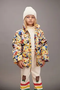 Mini Rodini geaca copii Flowers culoarea galben, 25710115 imagine