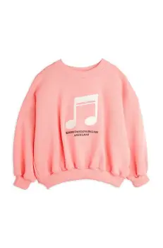 Mini Rodini hanorac de bumbac pentru copii Note culoarea portocaliu, cu imprimeu, 2522011628 imagine