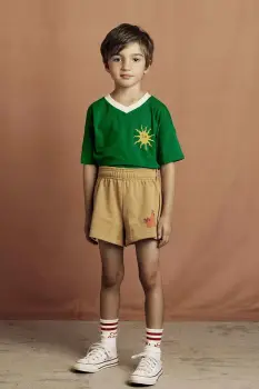 Mini Rodini hanorac de bumbac pentru copii Sun culoarea verde, cu imprimeu, 2562010975 imagine