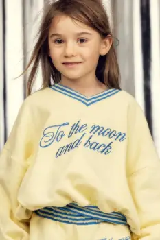 Mini Rodini hanorac pentru copii, din bumbac To the moon imagine