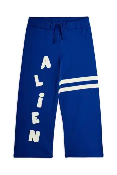 Mini Rodini pantaloni de trening copii din bumbac Alien imagine