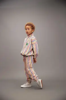 Mini Rodini pantaloni de trening din bumbac pentru copii Clover culoarea gri, cu model, 25730132 imagine