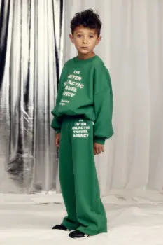 Mini Rodini pantaloni de trening din bumbac pentru copii Travel agency imagine