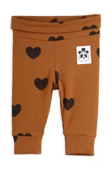Mini Rodini pantaloni de trening pentru copii culoarea maro, modelator imagine