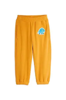 Mini Rodini pantaloni de trening pentru copii Mammoths culoarea bej, uni, 25710132 imagine