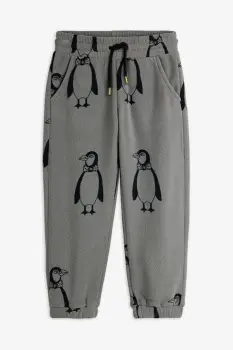 Mini Rodini pantaloni de trening pentru copii Penguin culoarea gri, cu imprimeu, 11000092 imagine
