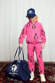 Mini Rodini pantaloni de trening pentru copii Penguin culoarea roz, modelator, 1100009228 imagine