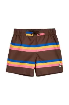 Mini Rodini pantaloni scurti de baie copii culoarea maro imagine
