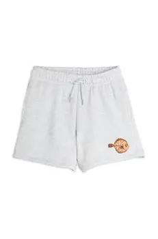 Mini Rodini pantaloni scurti din bumbac pentru copii Flundra culoarea gri, cu imprimeu, 2523011694 imagine