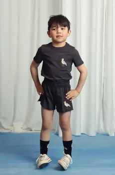 Mini Rodini pantaloni scurti din bumbac pentru copii Seagull culoarea negru, neted, 2523012799 imagine