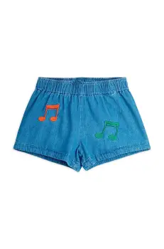 Mini Rodini pantaloni scurti din denim pentru copii Note cu imprimeu, 2523014060 imagine