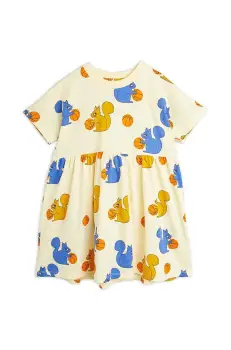 Mini Rodini rochie din bumbac pentru copii culoarea galben, mini, evazati imagine
