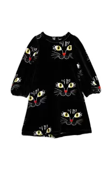 Mini Rodini rochie din bumbac pentru copii culoarea negru, mini, evazati imagine