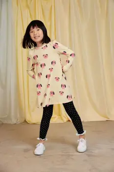 Mini Rodini rochie fete Doggies culoarea galben, mini, evazati, 26150103 imagine