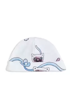 Mini Rodini sapca din bumbac pentru bebelusi culoarea alb, bumbac, din tesatura neteda imagine