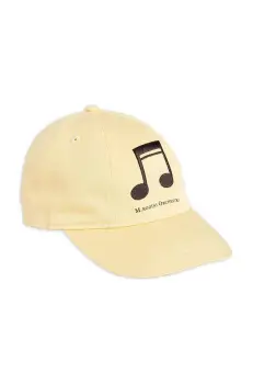 Mini Rodini sapca din bumbac pentru copii Note culoarea galben, cu imprimeu, 2526510423 imagine