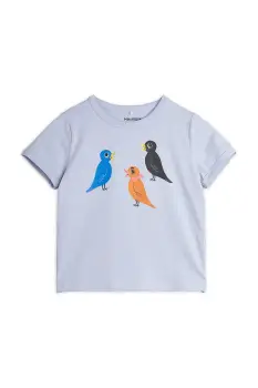 Mini Rodini tricou copii Birds culoarea violet, cu imprimeu, 2562013845 imagine
