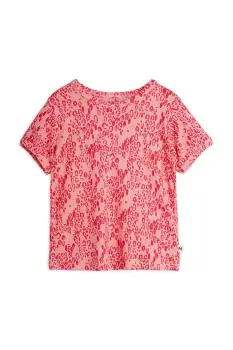 Mini Rodini tricou copii Mini leopard culoarea roz, 1100029328 imagine