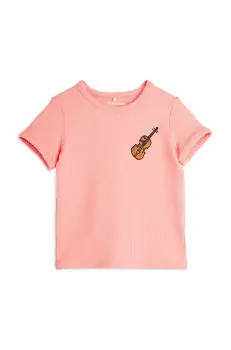 Mini Rodini tricou copii Violin culoarea roz, 2522011828 imagine
