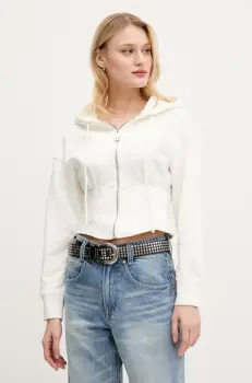 Miss Sixty hanorac de bumbac femei, culoarea bej, cu gluga, neted, 6S1TJ57300 imagine