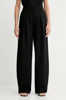 Miss Sixty pantaloni de lana culoarea negru, lat, high waist, 6S3PJ57700 imagine