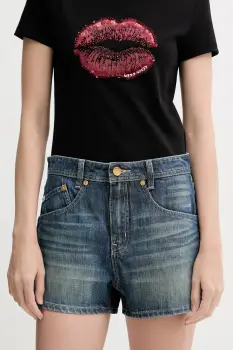 Miss Sixty pantaloni scurti din denim uni, high waist, 6S2JJ3320T imagine