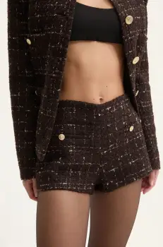 Miss Sixty pantaloni scurti din lana 0 culoarea maro, modelator, high waist, 6L4PJ1220000 imagine