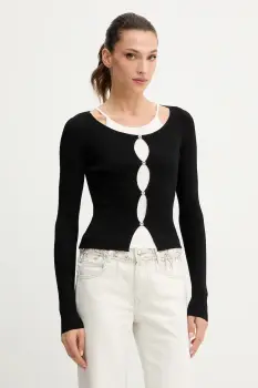 Miss Sixty pulover din amestec de matase culoarea negru, light, 6S2RJ22900 imagine