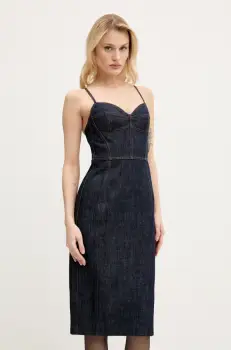 Miss Sixty rochie din bumbac midi, drept, 6S1DJ49400 imagine