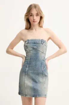 Miss Sixty rochie din denim mini, mulata, 6S1DJ57700 imagine