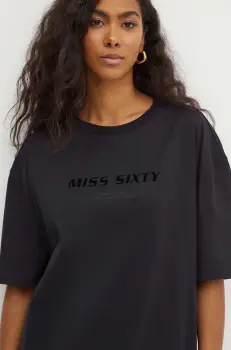 Miss Sixty tricou din bumbac 6L2SJ2120000 SJ2120 T-SHIRT femei, culoarea negru, 6L2SJ2120000 imagine