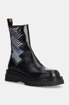 Missoni botine Kaya femei, culoarea negru, cu toc plat, MW50_050 imagine