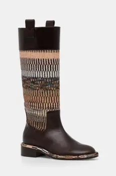 Missoni cizme Clo femei, culoarea maro, cu toc drept, MW67_044 imagine