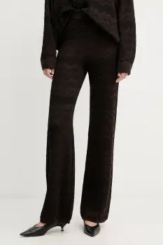 Missoni pantaloni din lana culoarea maro, drept, high waist, DS25WI0J.BK01CP imagine