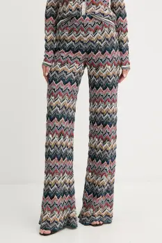 Missoni pantaloni din lana culoarea violet, evazati, high waist, DS25WI0Q.BR012F imagine