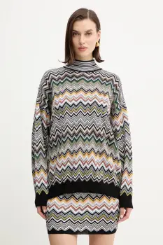Missoni pulover din amestec de lana culoarea maro, light, cu turtleneck, DS25WN16.BK01CQ imagine