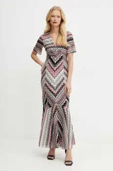 Missoni rochie culoarea bej, maxi, evazati, DS25SG1J.BR00ZV imagine