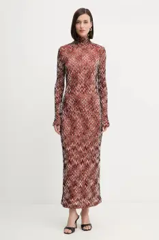 Missoni rochie culoarea portocaliu, maxi, mulata, DS25WG24.BR012N imagine