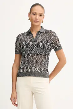 Missoni tricou polo culoarea maro imagine